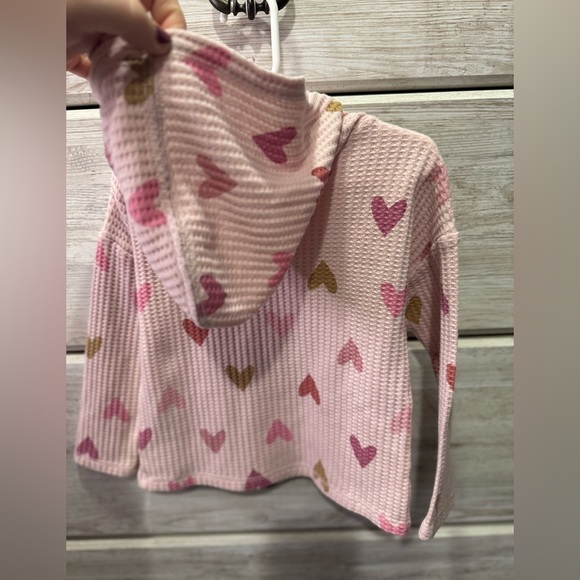 Pink and Multicolor Heart Kids Hoodie - Picture 3 of 3